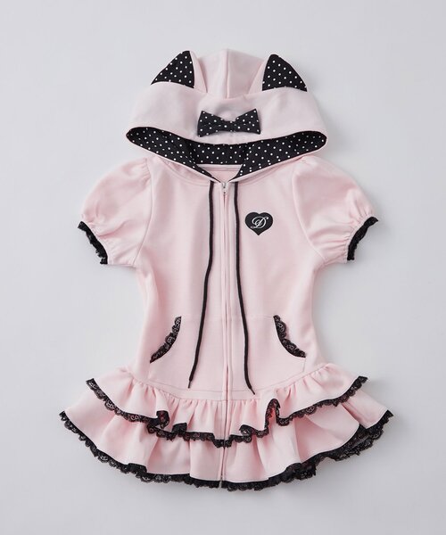 ワンピース OLIVE des OLIVE miko cat hoodie onepiece OLIVE des OLIVE（オリーブデオリーブ） ワンピース 「インフル