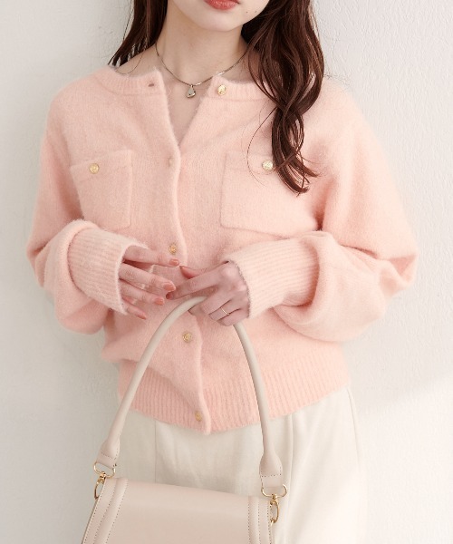 「natural couture」 ニットカーディガン FREE グレー レディース_画像4