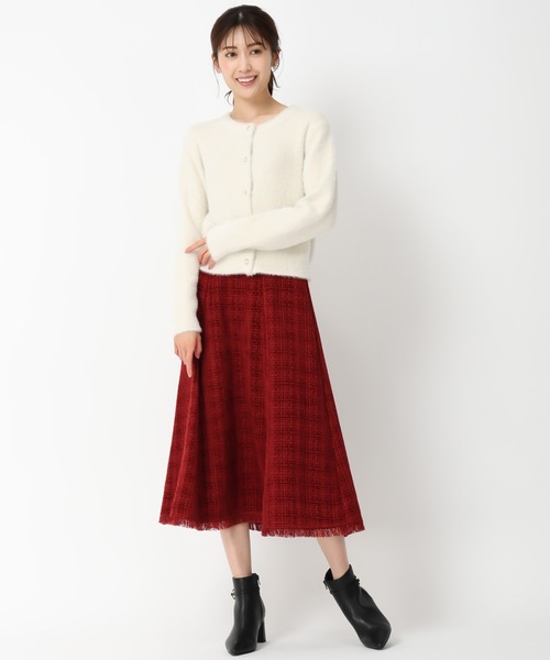 「MISCH MASCH」 ニットカーディガン フリ- ホワイト レディース_画像9