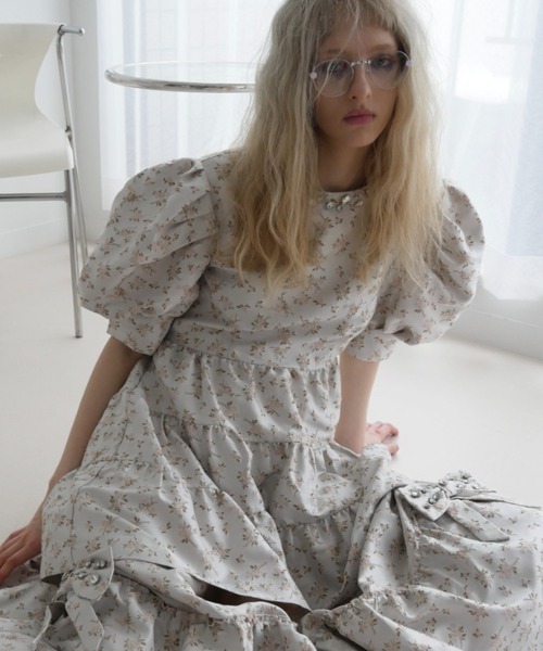 HONEY MI HONEY（ハニーミーハニー） ワンピース 半袖 floral jacquard