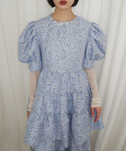 HONEY MI HONEY（ハニーミーハニー） ワンピース 半袖 floral jacquard