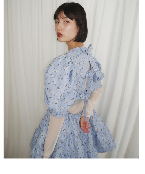 HONEY MI HONEY（ハニーミーハニー） ワンピース 半袖 floral jacquard