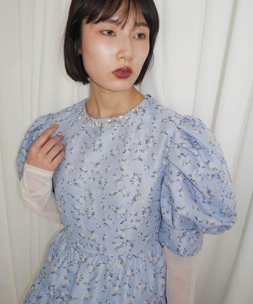 HONEY MI HONEY（ハニーミーハニー） ワンピース 半袖 floral jacquard