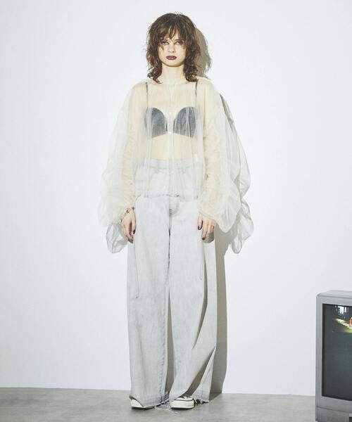 「CONVERSE TOKYO」 デニムパンツ MEDIUM グレー レディース_画像2