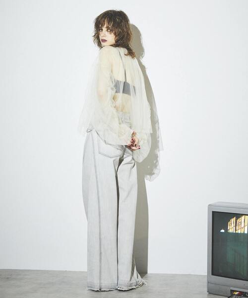 「CONVERSE TOKYO」 デニムパンツ MEDIUM グレー レディース_画像3