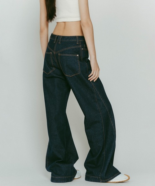 「Knuth Marf」 ブーツカットデニムパンツ S インディゴブルー レディース_画像2