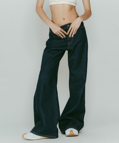 「Knuth Marf」 ブーツカットデニムパンツ S インディゴブルー レディース_画像3