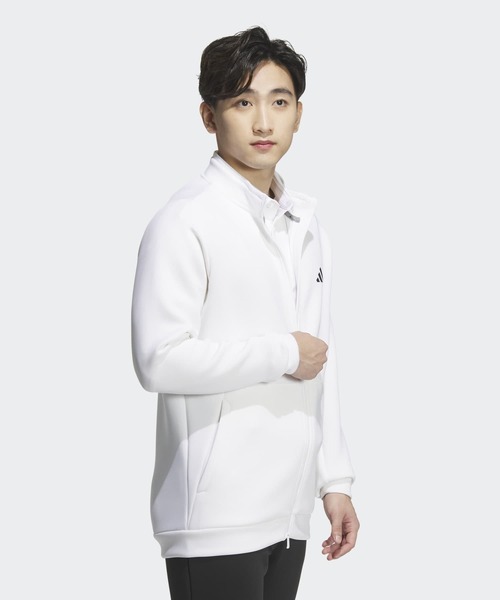 極美品 DESCENTE GOLF フルジップダンボールニットジャージジャケット adidas（アディダス） ブルゾン アウター ダンボールニット バックロゴ