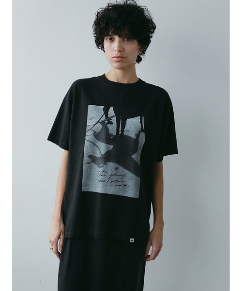 「HER.」 半袖Tシャツ フリー ブラック レディース_画像4