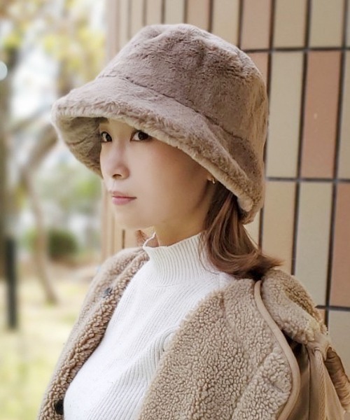   Jeansイミテーションファーバケットハット Ruben 帽子 ハット Fake Fur BUCKET HAT/フェイクファー