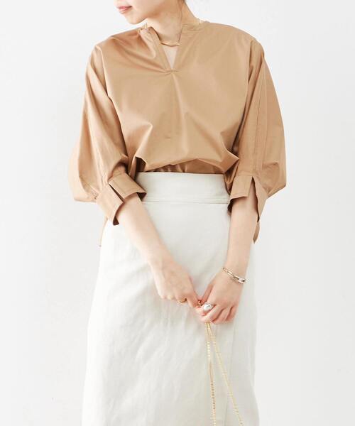 春のコレクションシャツ ブラウス L Heritage Martinique オーガニックコットンサテンブラウス トップス レディースファッション ファッション 077 Www Maisempresas Net Br