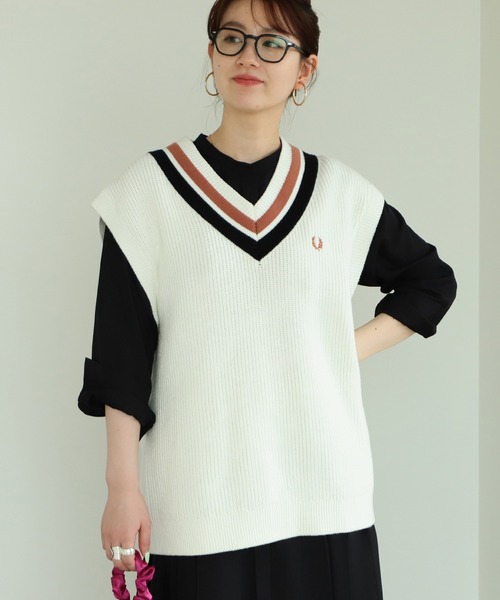 ベスト FRED PERRY × Ray BEAMS / 別注 チルデン ベスト