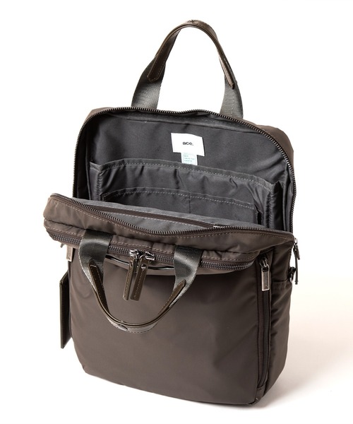 【美品】ace. ビジネスバッグ スリファム グレージュ ace. エース公式 レディース ビジネスバッグ レディースリュック