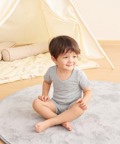 Combi mini 肌着 あったかVネック 半袖Tシャツ キッズ 子供 男の子