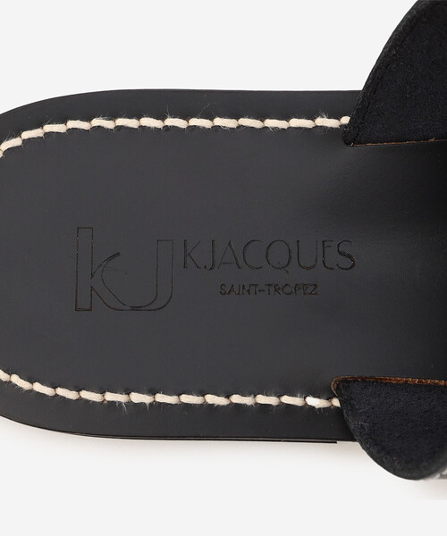 サンダル K.JACQUES | レザートングサンダル BLACK MEN メンズ 