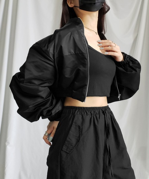 me+em select（ミームセレクト） ブルゾン ジャンバー 配色ジップ