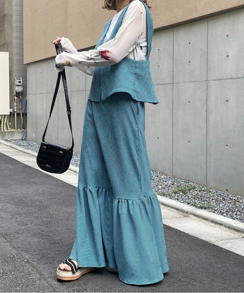 mi via loca スカート チェック柄シャーリングティアードスカート 