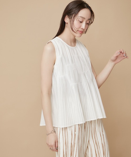 ブラウス シャツ フロントタックノースリーブ レディース LE CERCLE par rope' ブラウス シャツ フロントタック