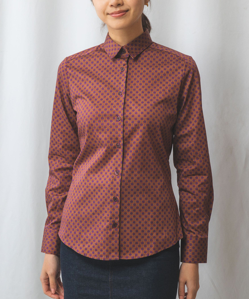 ナラカミーチェ（NARACAMICIE）/【NARACAMICIE】クローバー幾何プリント長袖シャツ NARACAMICIE（ナラカミーチェ） ブラウス シャツ 「NARACAMICIE