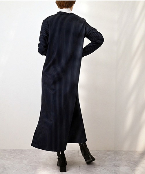 STYLEBLOCK ワンピース ピンストライプVネック開きワンピース