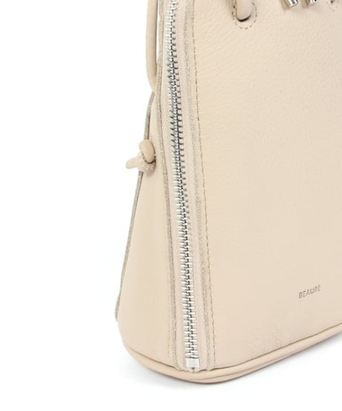 BEAURE ヴュレ カウレザー ブガッティ型 ロングハンドル バッグ ベージュ Beau're（ヴュレ） ショルダーバッグ バッグ 「BEAURE/ビュレ