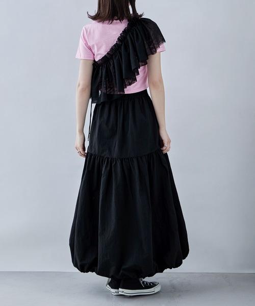 未使用級 RED VALENTINO 半袖ニット チュール フリル 襟 黒 XS ヴァレンティノ ザ ビギニング 2022-23年秋冬 オートクチュール