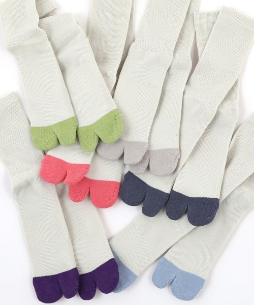 NODAL（ノーダル） 靴下 COTTON LINEN BICOLOR SOCKS コットンリネン