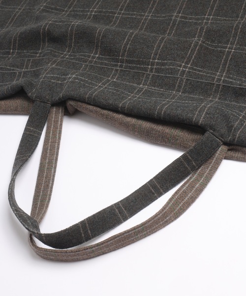 Dulcamara トートバッグ オーバーラップチェックラビオリトートBAG 