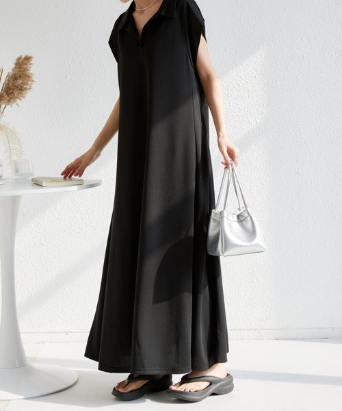 MAISON DE THERESE ワンピース フレンチ袖 フレアロング