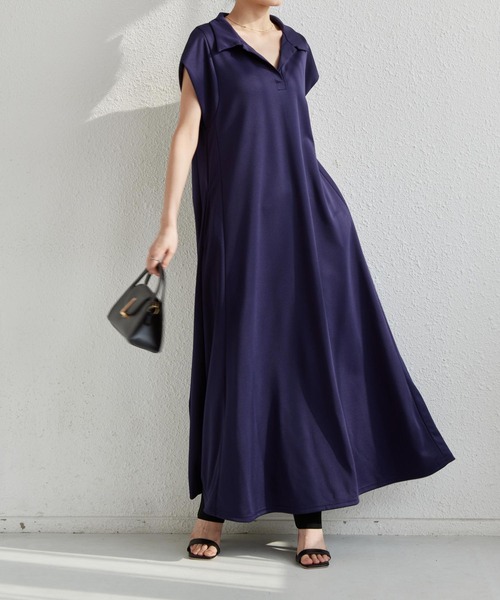 MAISON DE THERESE ワンピース フレンチ袖 フレアロング