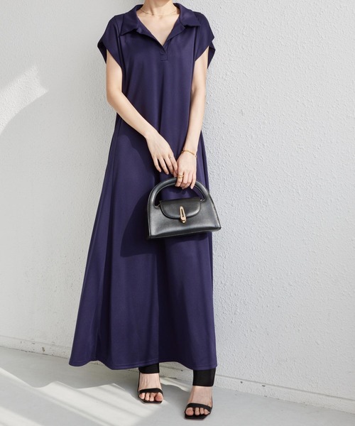 MAISON DE THERESE ワンピース フレンチ袖 フレアロング
