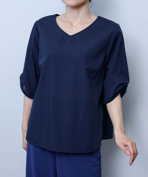 ブラウス シャツ 「L〜5L 大きいサイズ」レーシーフライヨークVネックブラウス 半袖 春夏 レディース L～5L】レーシーフライヨークVネックブラウス | レスウェル