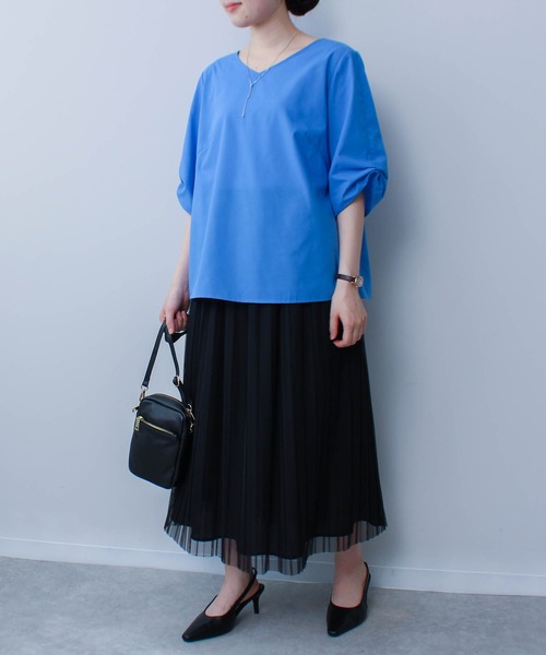 ブラウス シャツ 「L〜5L 大きいサイズ」レーシーフライヨークVネックブラウス 半袖 春夏 レディース L～5L】レーシーフライヨークVネックブラウス | レスウェル