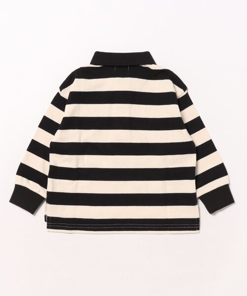 KP BOY（ケーピーボーイ） ブラウス シャツ ワッペン付き太ボーダー