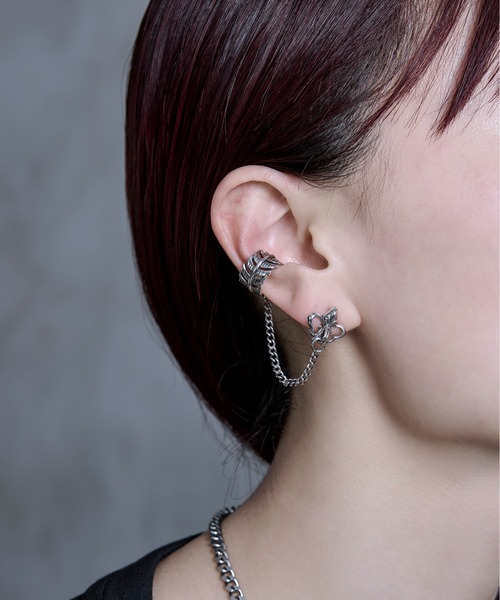 Ellno Loset ピアス ウィングイヤカフチェーンピアス/片耳用
