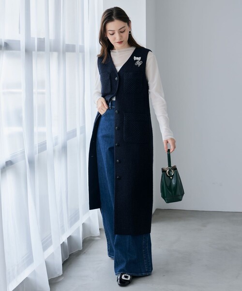 24AW✨ANAYI アナイ インターツイード４ポケットジレ ワンピース ANAYI ワンピース 「セットアップ対応商品」インターツイード4