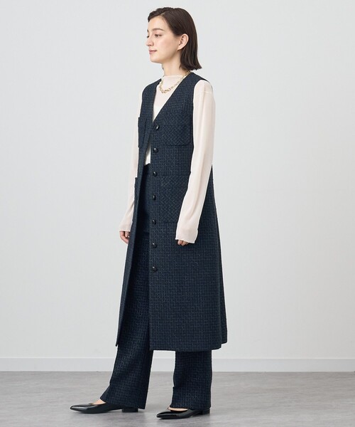24AW✨ANAYI アナイ インターツイード４ポケットジレ ワンピース ANAYI ワンピース 「セットアップ対応商品」インターツイード4