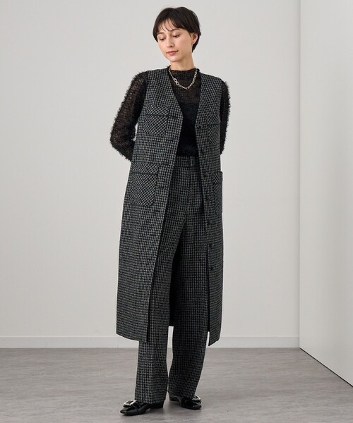 24AW✨ANAYI アナイ インターツイード４ポケットジレ ワンピース ANAYI ワンピース 「セットアップ対応商品」インターツイード4
