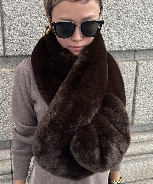 マフラー ストール エコファーマフラー レディース : ZOZOTOWN Yahoo