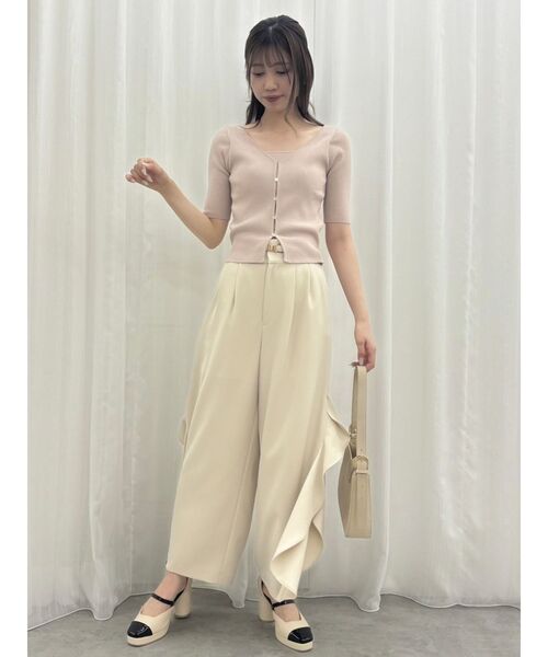 ふーりん dazzlin パンツ フリルスリットワイドパンツ レディース