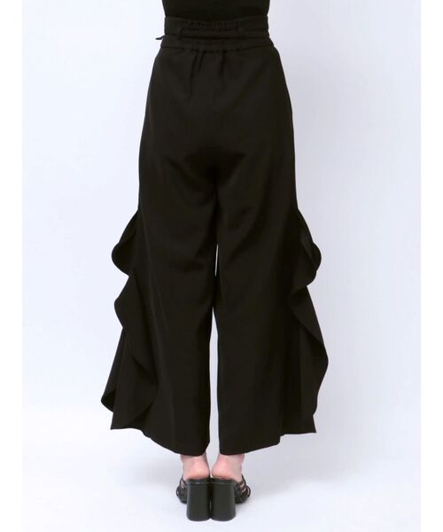 dazzlin パンツ フリルスリットワイドパンツ レディース