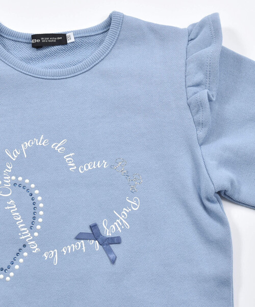 BeBe（ベベ） トレーナー 肩フリルハートロゴトレーナー(90~150cm