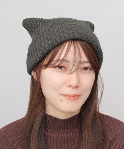 A.M.S. ニット帽 ニットキャップ キャットイヤー ニット ワッチ