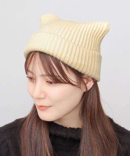 A.M.S. ニット帽 ニットキャップ キャットイヤー ニット ワッチ