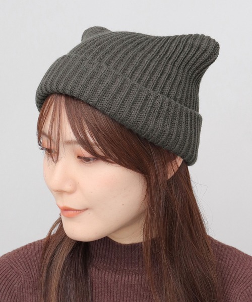 A.M.S. ニット帽 ニットキャップ キャットイヤー ニット ワッチ