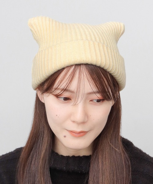 A.M.S. ニット帽 ニットキャップ キャットイヤー ニット ワッチ