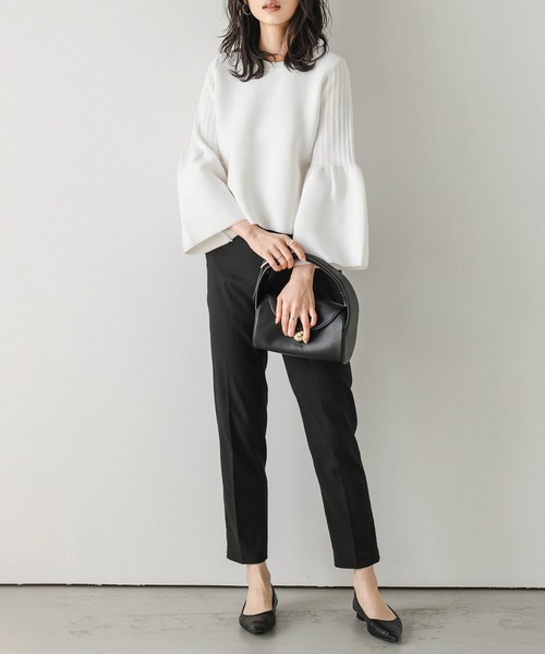 oproject リブ編み ブラックニットセーター 日本製 oproject リブ編み ブラックニットセーター 日本製