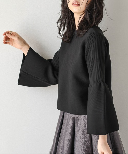 oproject リブ編み ブラックニットセーター 日本製 Oproject ニット oproject リブ編み ブラックニットセーター 日本製