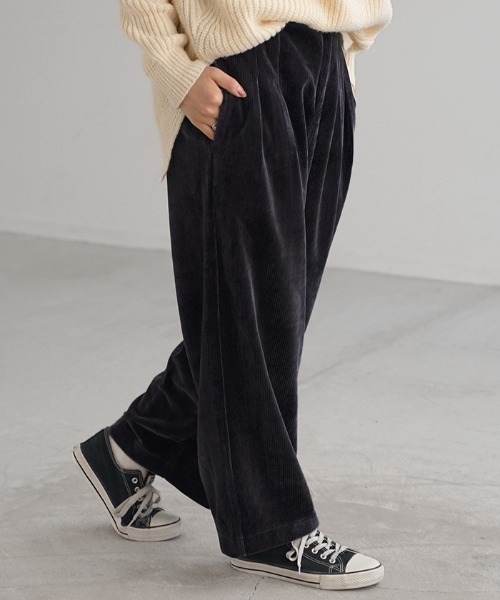 HUG.U（ハグユー） パンツ 暖かコーデュロイパンツ マイクロ起毛裏地