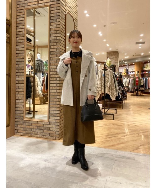 【Chez toi】メルトンスタンドカラーミドル丈ジャケット Chez toi コート アウター メルトンスタンドカラーミドル丈